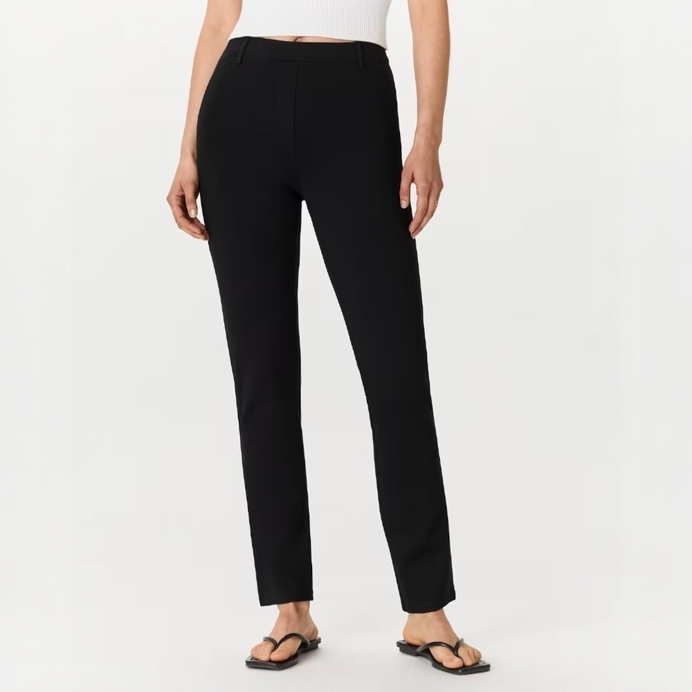 QUINCE Ultra Stretch Ponte Straight Leg Pant Black Size M Petite 26” inseam- NWT